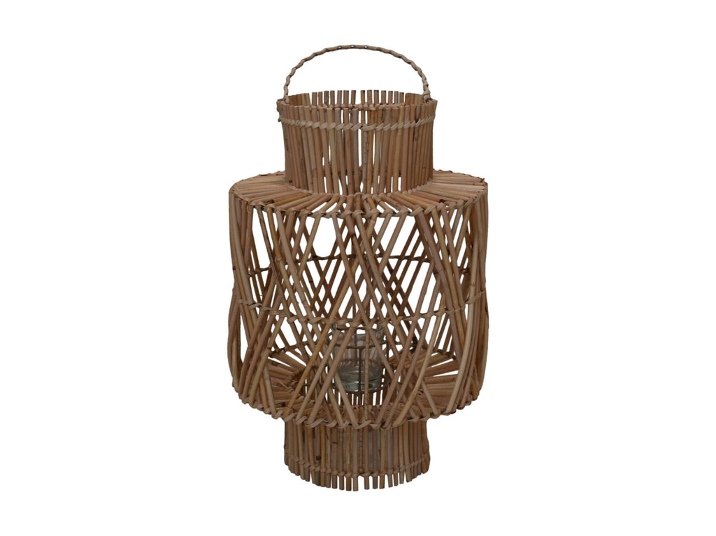 lantaarn in & outdoor - 38x38x48 - rotan - naturel