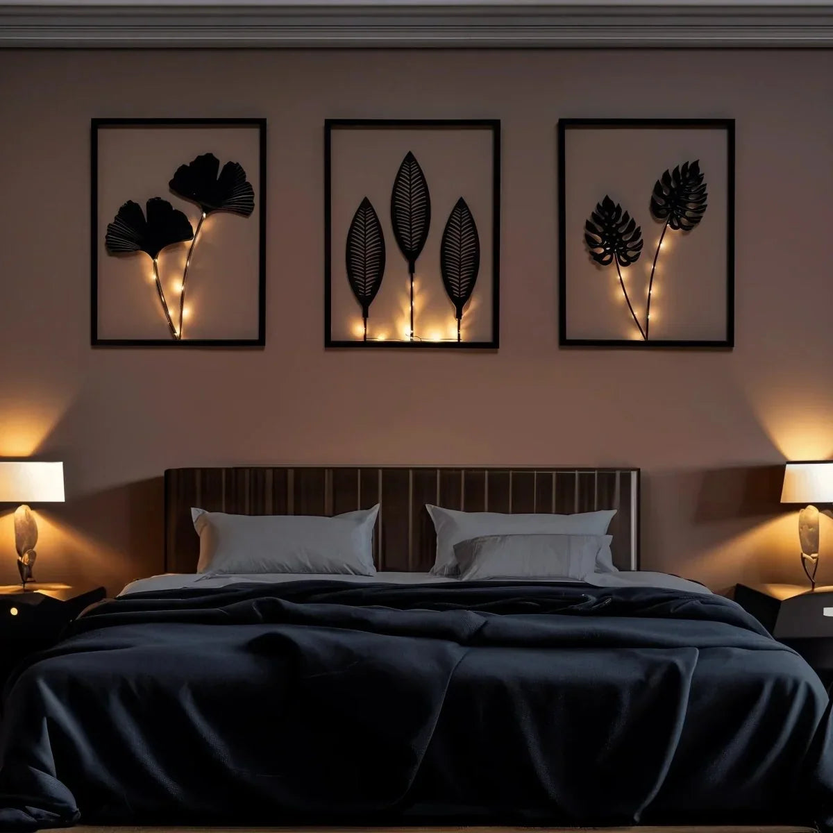set van drie led-fotolijstlampen met kleurwisselend licht