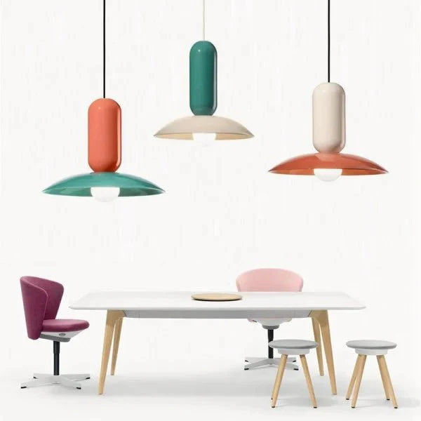 kleurrijke macaron frisbee pau hanglamp voor een speelse touch aan je interieur