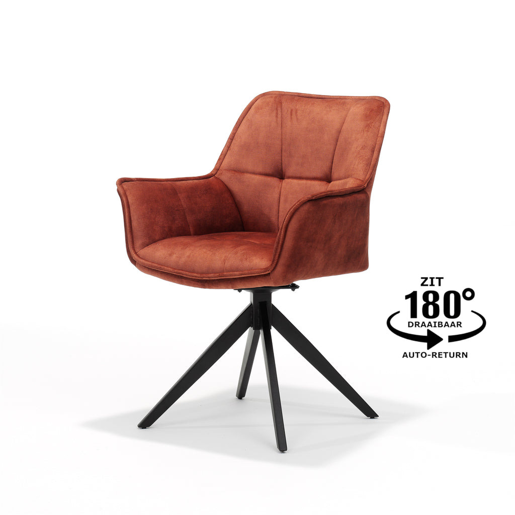 magnus fauteuil - stof aurora copper - draaivoet