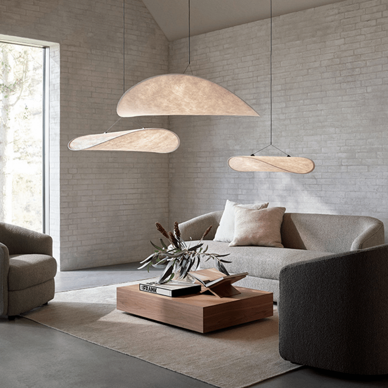 verfijnde japandi stijl zijden hanglamp kroonluchter voor een chic interieur