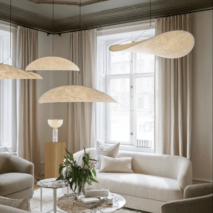 Verfijnde Japandi Stijl Zijden Hanglamp Kroonluchter voor een Chic Interieur