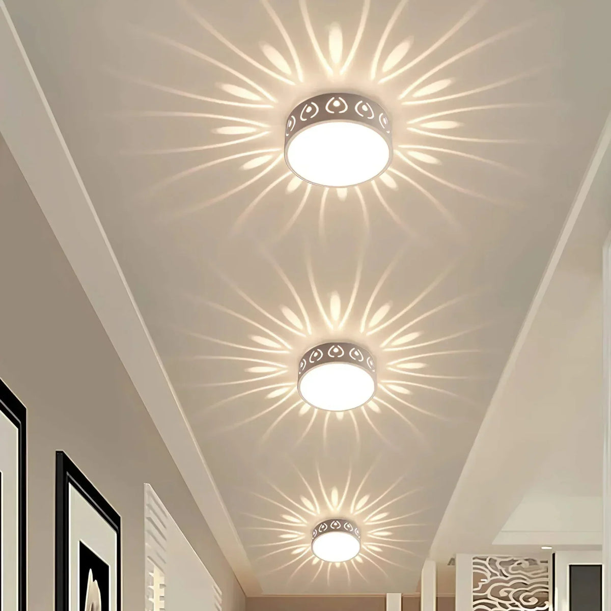 Moderne plafondlamp met ledverlichting en kristalacryl details