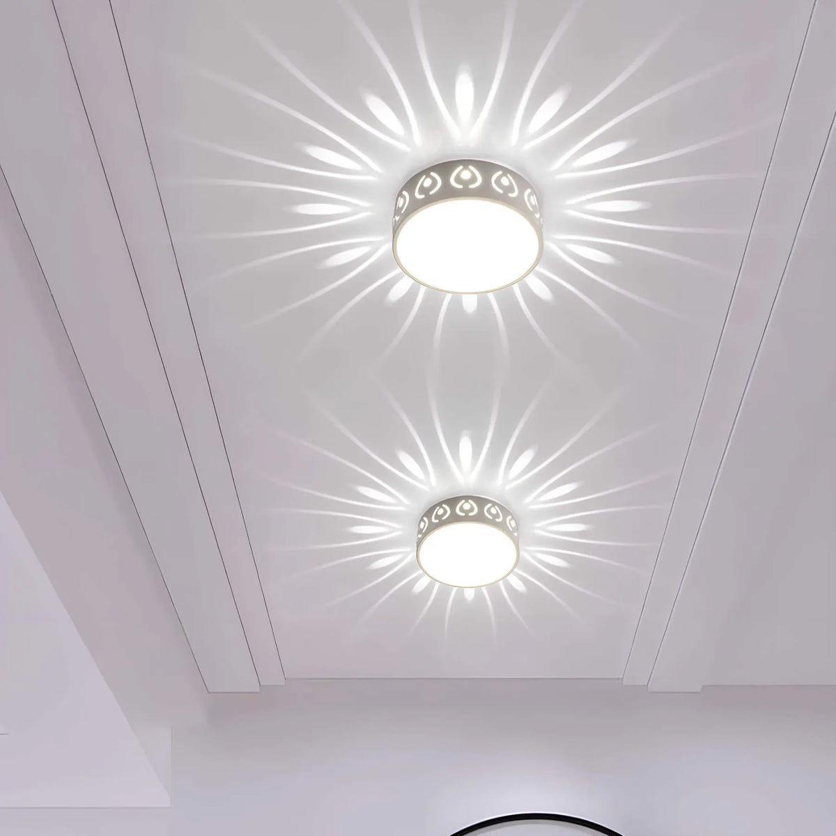 ronde led plafondlamp met decoratieve lichtspreiding voor elke ruimte