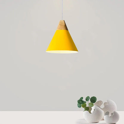 Plafondlamp Metaal En Hout Met E27 Fitting