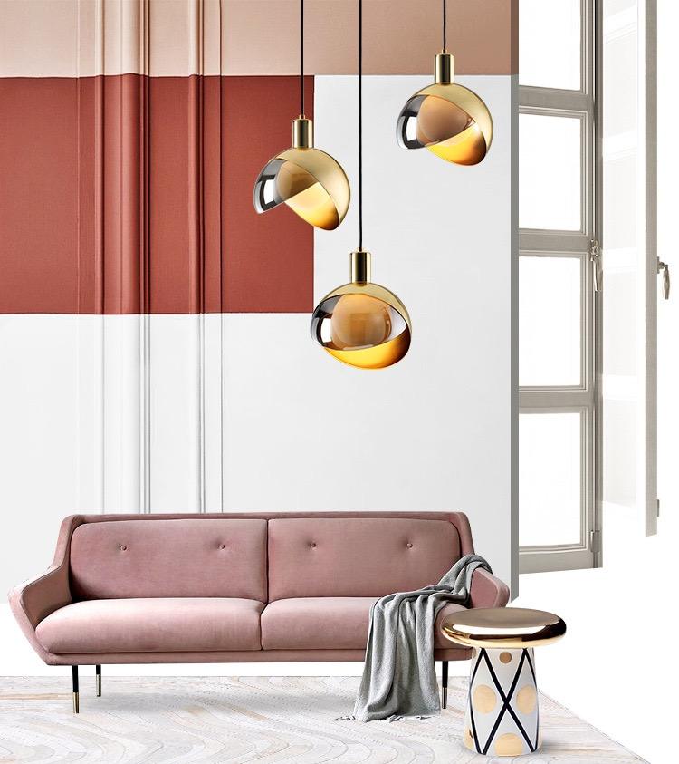 stijlvolle moderne gouden glazen hanglamp voor een elegante sfeer