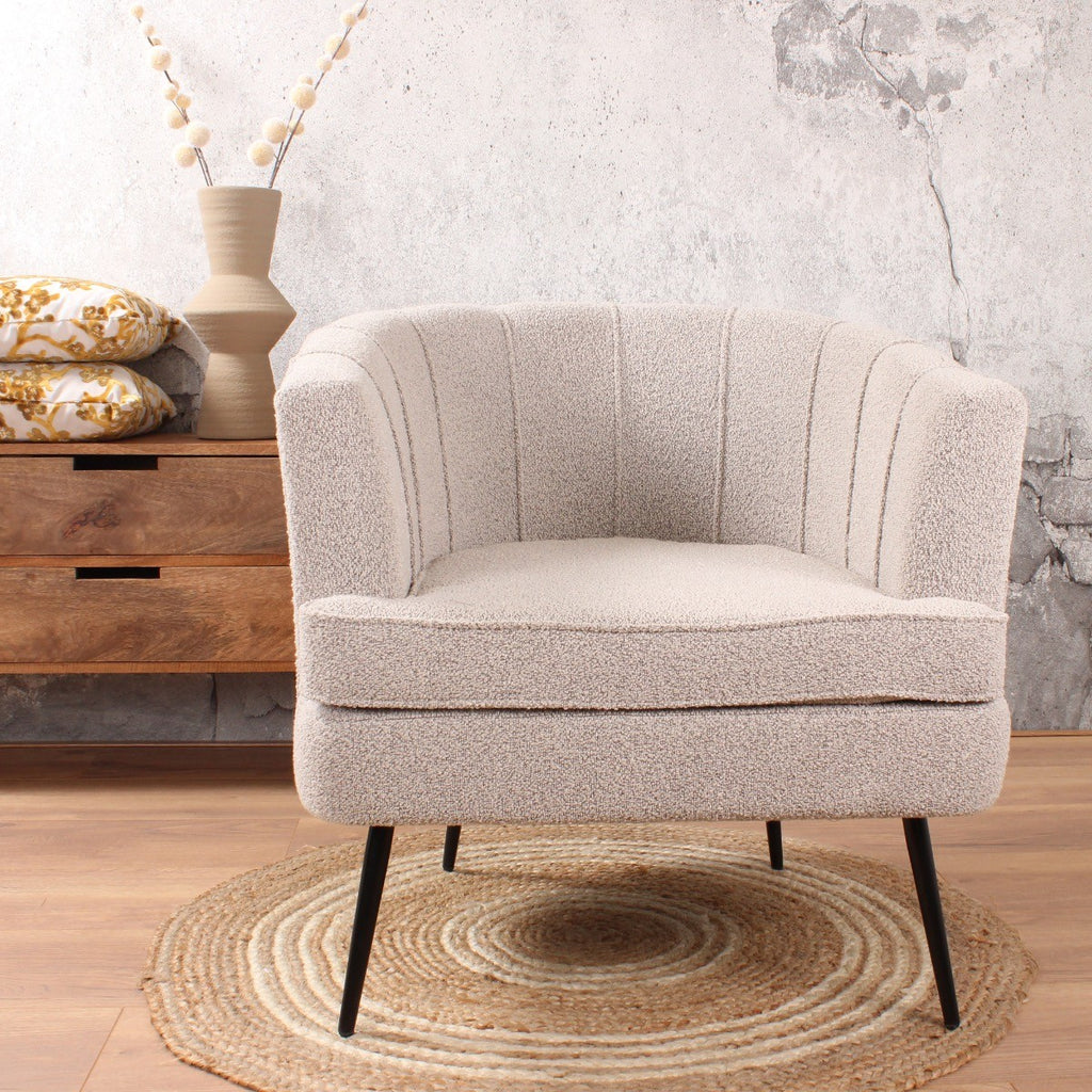 norah fauteuil bouclé beige