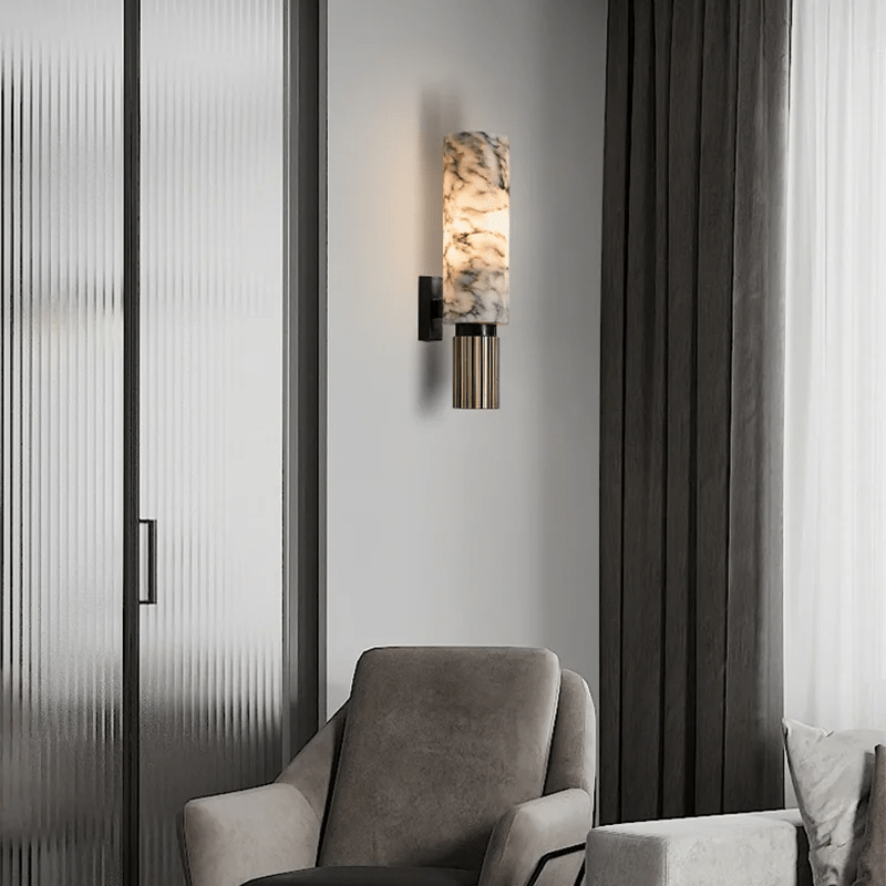 elegante marmeren wandlamp voor een luxe sfeer