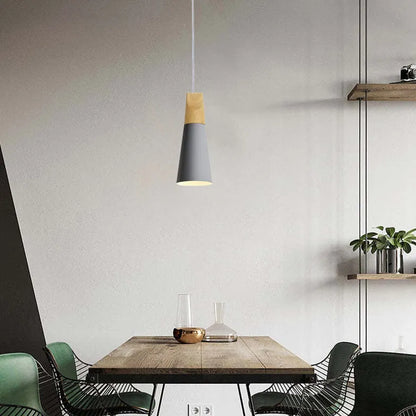 Plafondlamp Metaal En Hout Met E27 Fitting