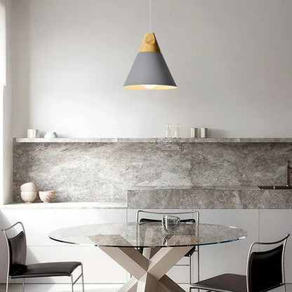 Plafondlamp Metaal En Hout Met E27 Fitting