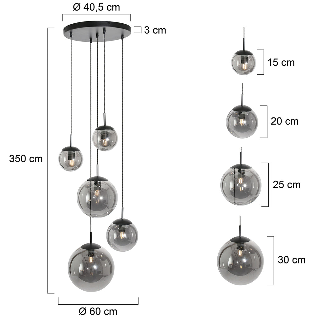 plafondlamp bollique 2730zw zwart