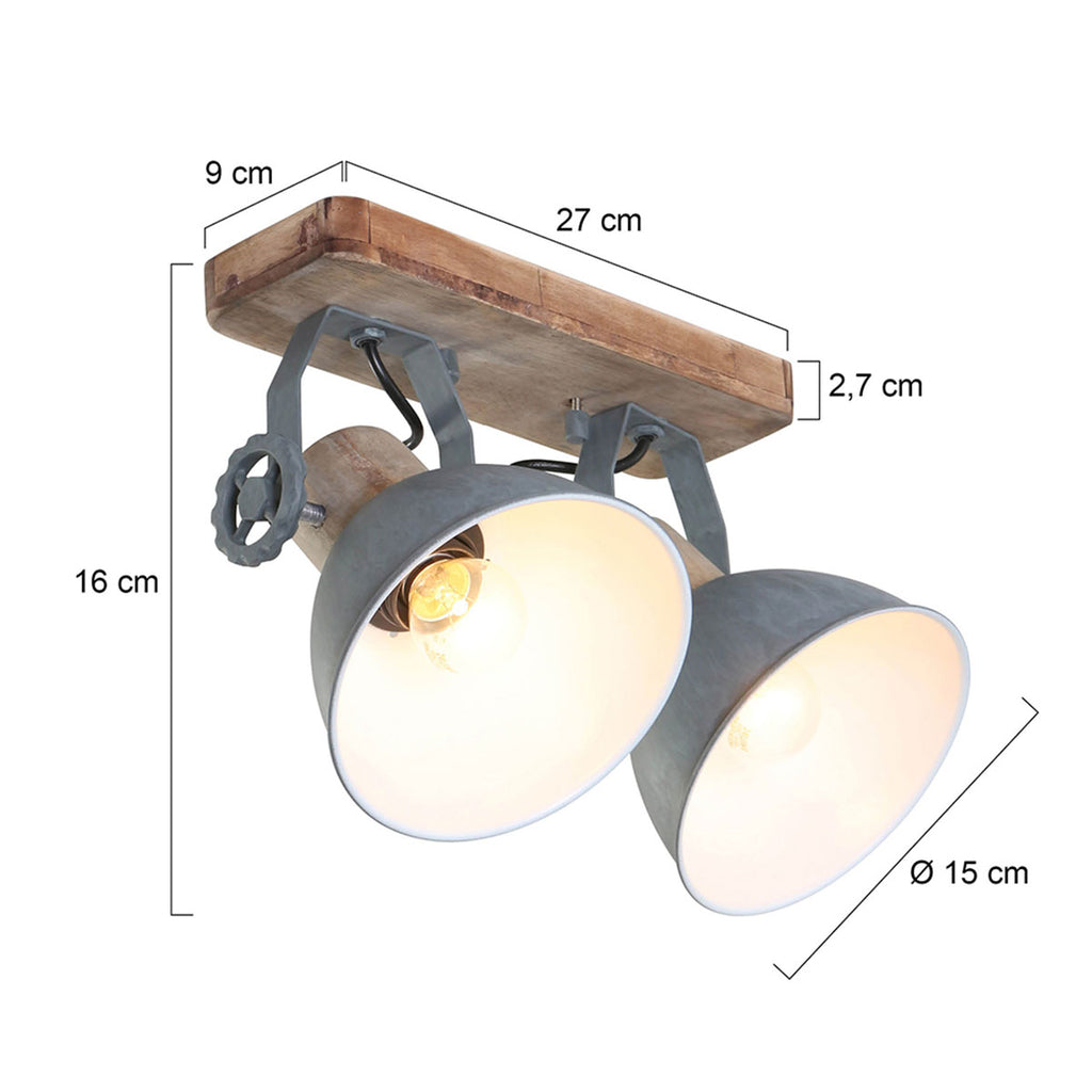 plafondlamp gearwood 7969gr grijs