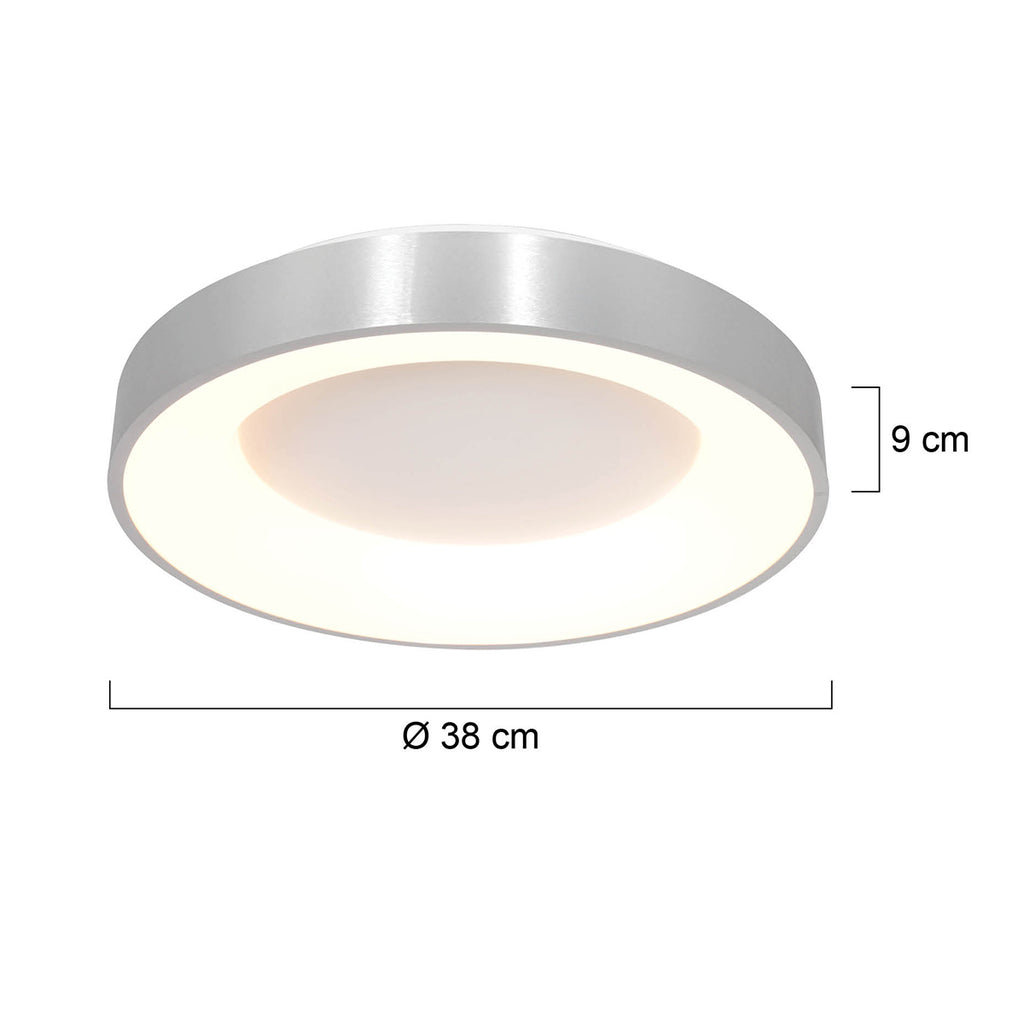 plafondlamp ringlede 2562zi zilver ø38cm