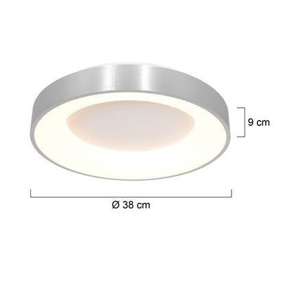 Plafondlamp Ringlede 2562ZI Zilver Ø38cm