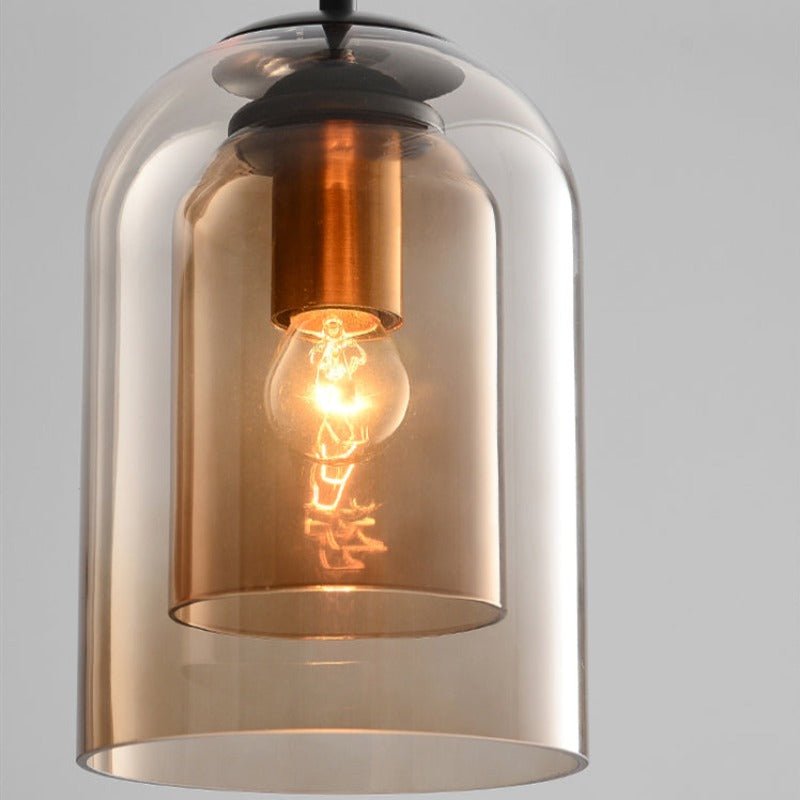 stijlvolle mica mid-century hanglampen met dubbel glas voor een elegante sfeer