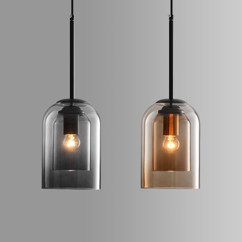 stijlvolle mica mid-century hanglampen met dubbel glas voor een elegante sfeer