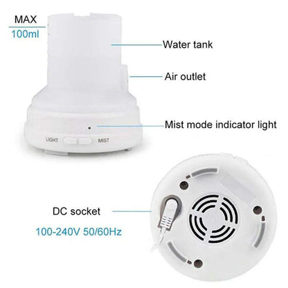 Compacte aroma diffuser op een tafel in de woonkamer