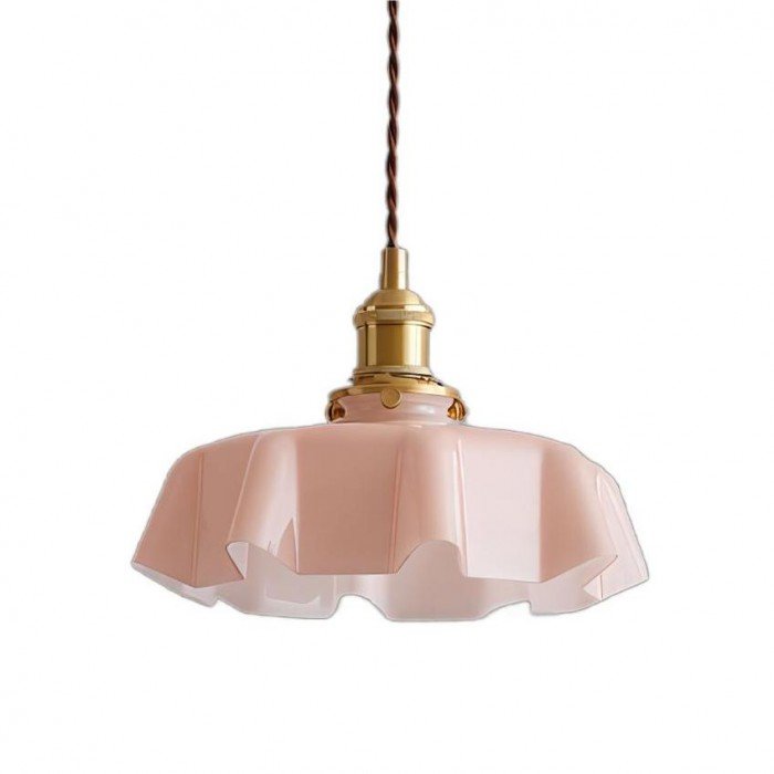 vintage crème kleurige glazen bloem hanglamp