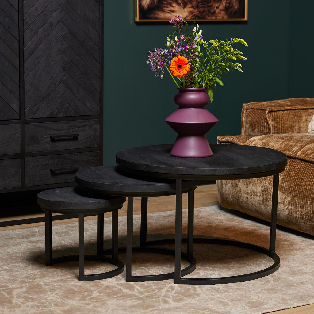 salontafel triole all black | set van 3