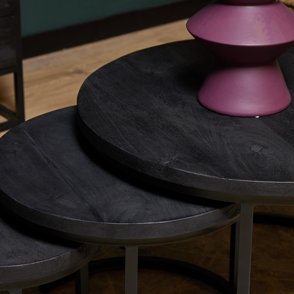 salontafel triole all black | set van 3