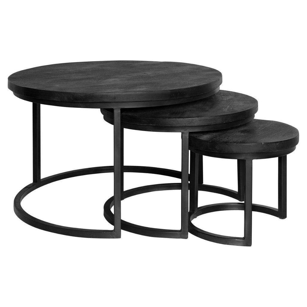 salontafel triole all black | set van 3