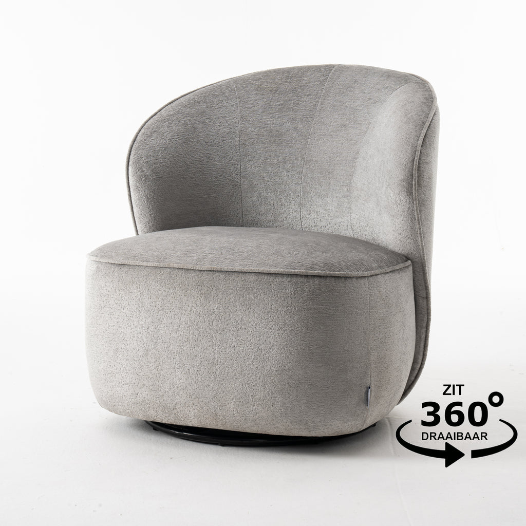 sammy draaifauteuil stof loris #08 grijs