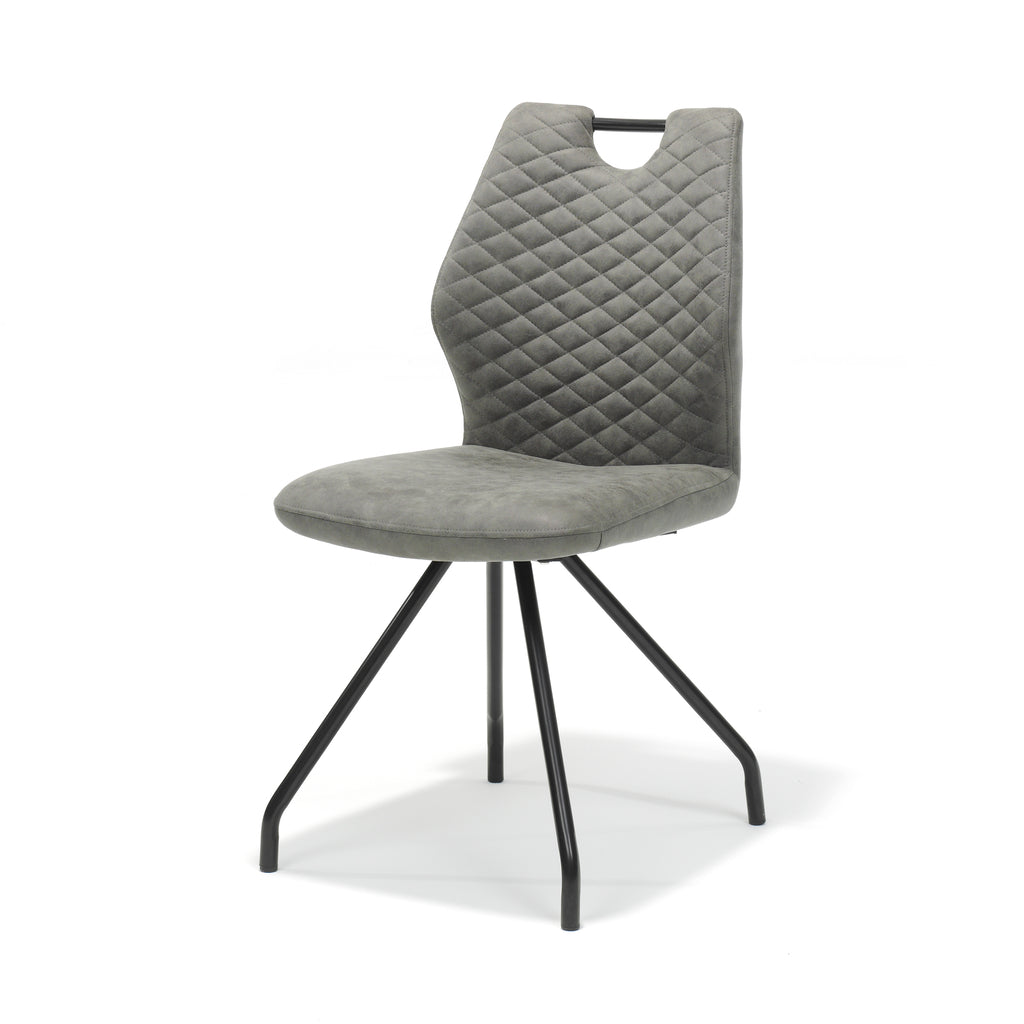 chair carlos zwart stof soft steel