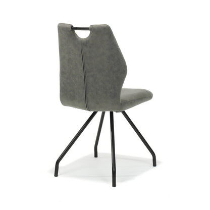 Chair Carlos zwart Stof Soft Steel