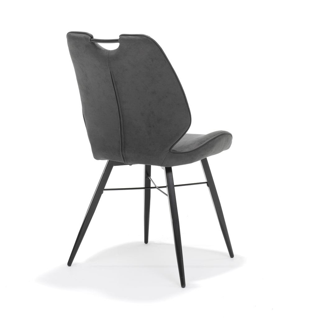 chair quattro black fabric soft anthracite