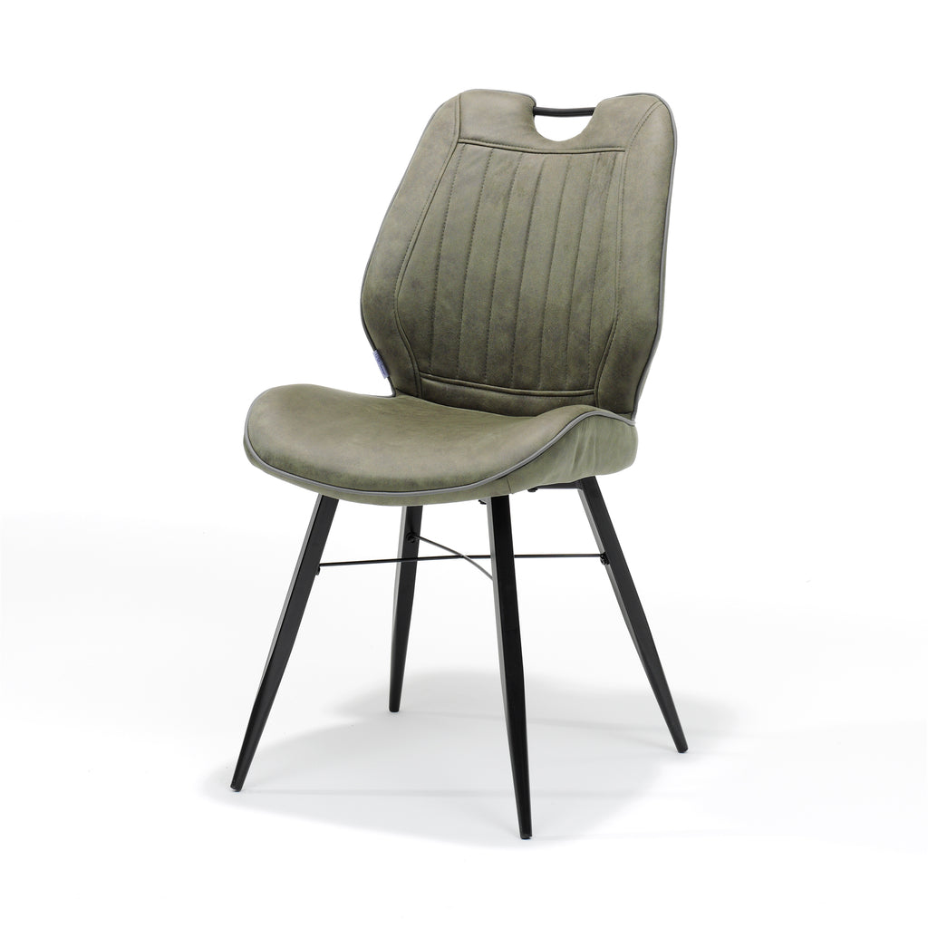 chair quattro black fabric soft green