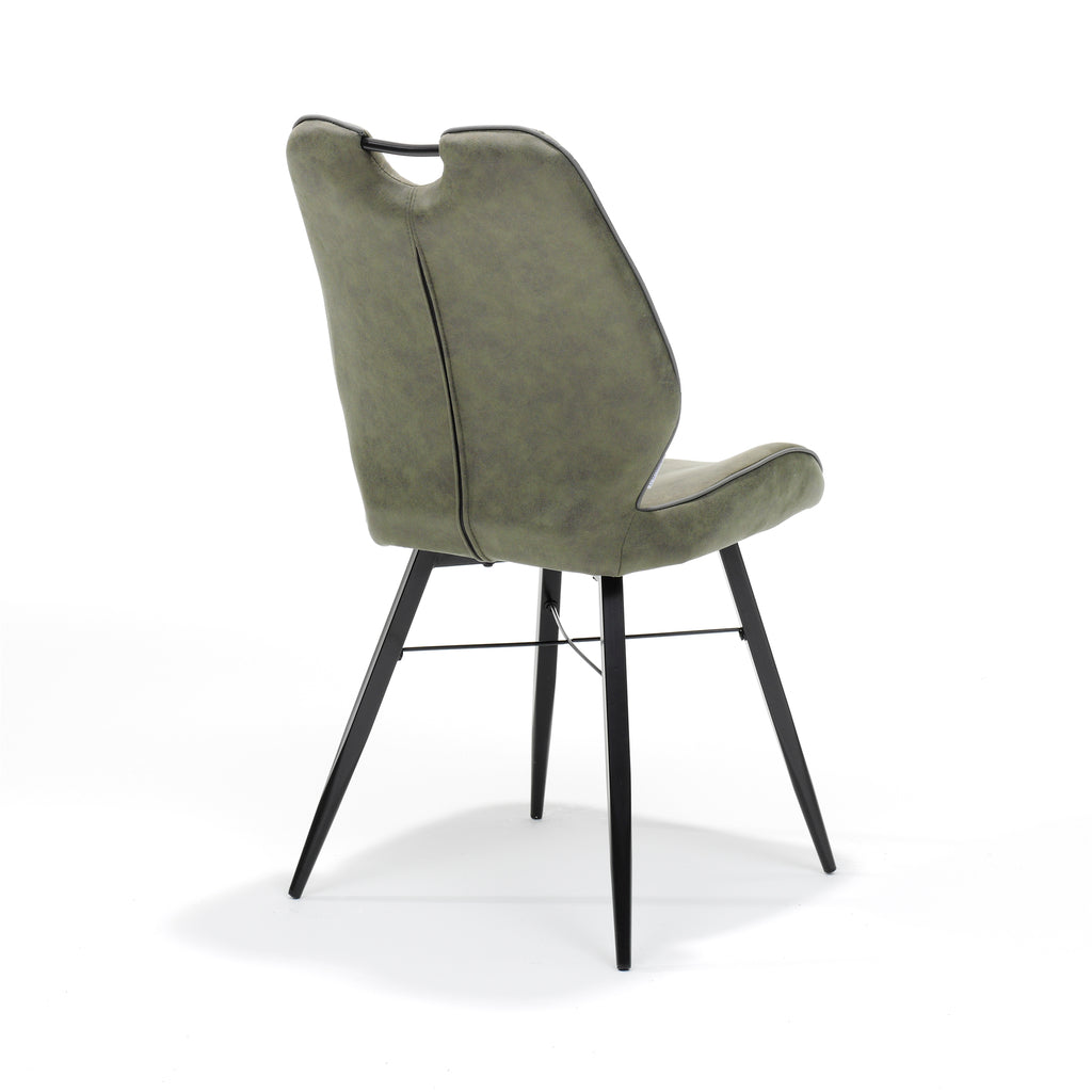 chair quattro black fabric soft green