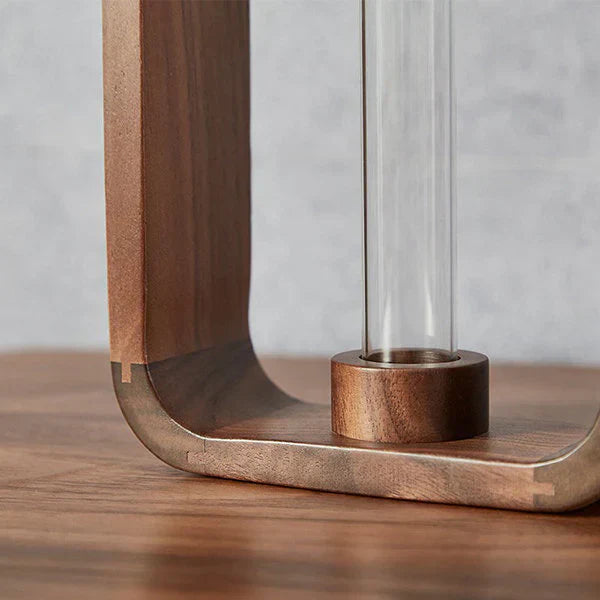 glasbuizenvaas voor hydrocultuur en stekjes in een minimalistisch ontwerp