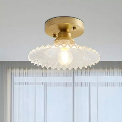 Retro Ribbelige Helder Glazen Plafondlamp