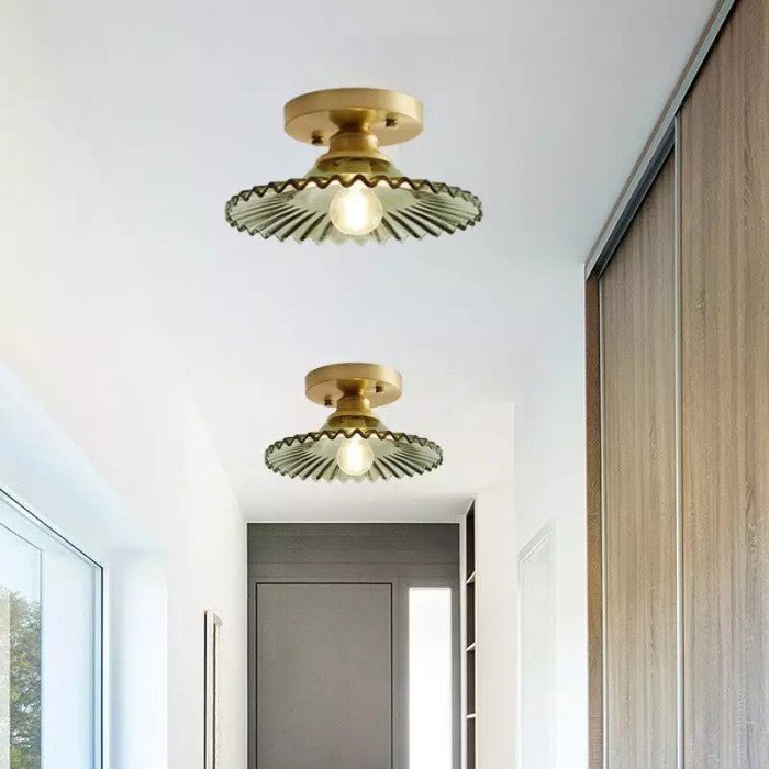 retro ribbelige helder glazen plafondlamp