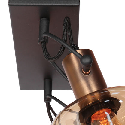 Wandlamp Glaslic 3865BR Brons met amber glas