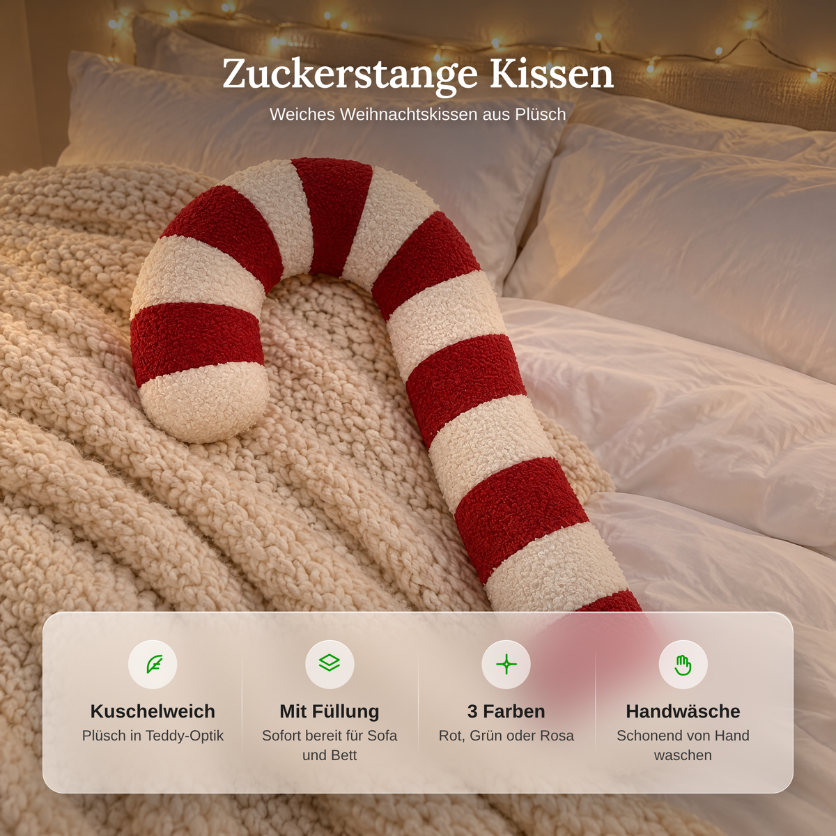 groen kerstkussen van zacht pluche voor de sofa
