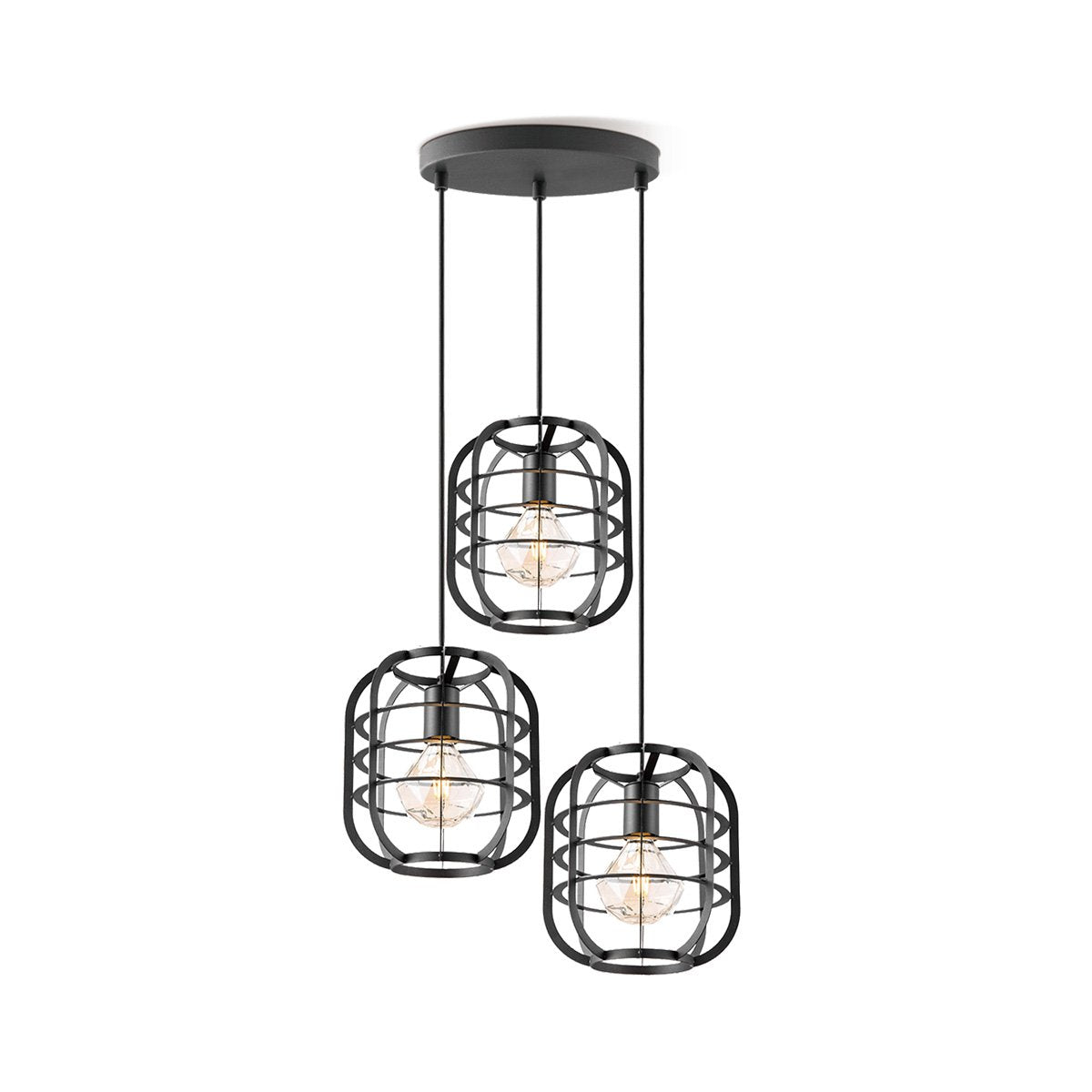 home sweet home hanging lamp nero - black - 49x49x180cm