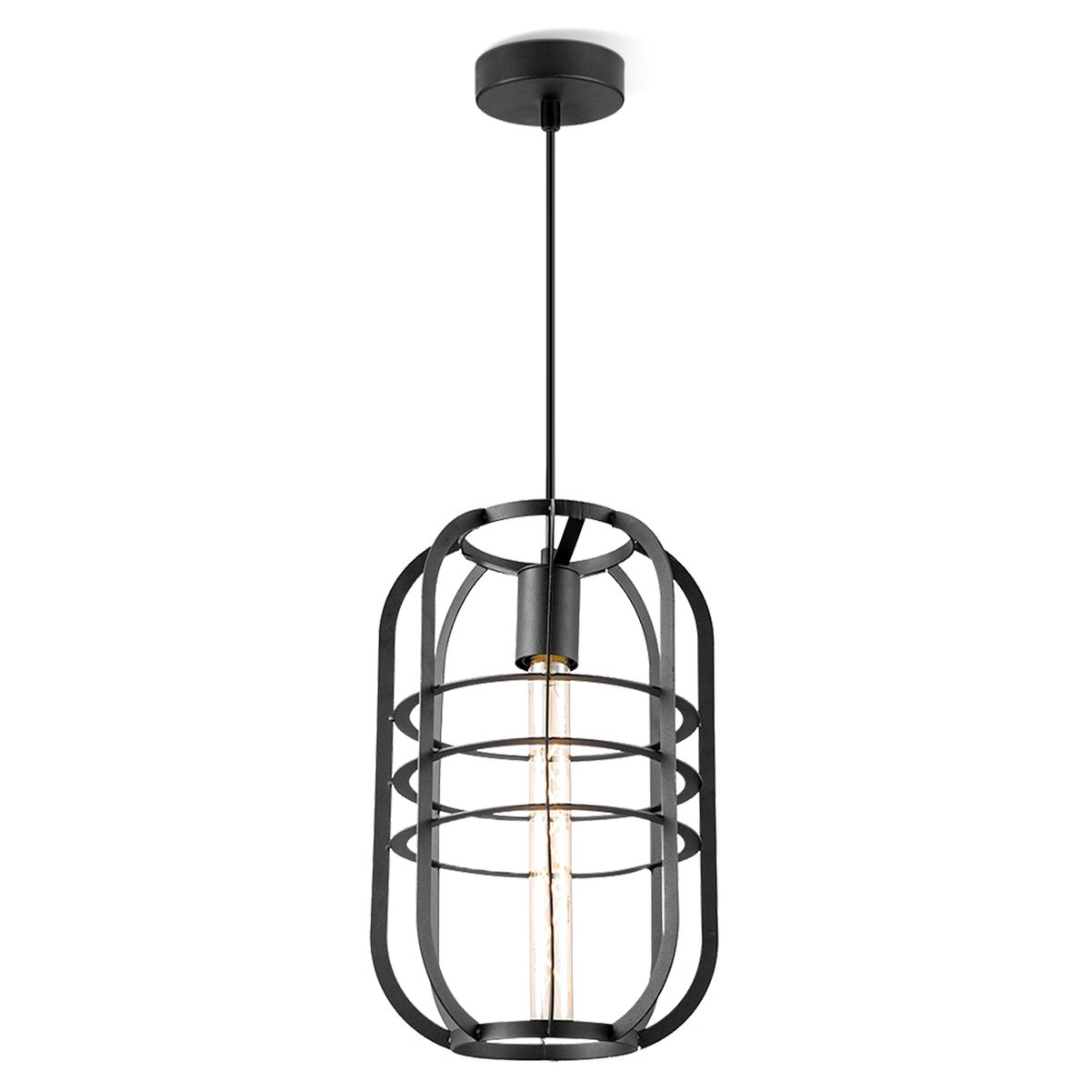 home sweet home hanging lamp nero - black - 24x24x141cm