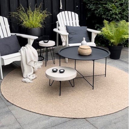 jute outdoor rug round - outdoor beige/natural 200cm