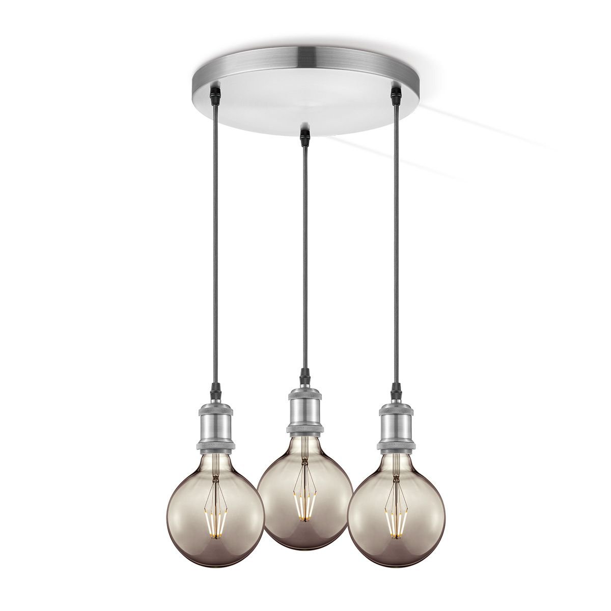 home sweet home hanging lamp basic - brushed steel - 30x30x109cm