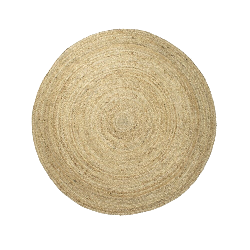 jute rug round 150cm natural