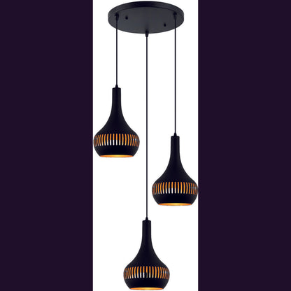 Hanglamp, 3-lichts, H340 zwart