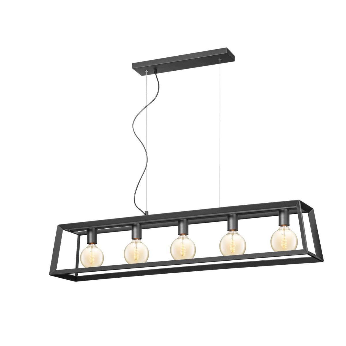 home sweet home hanging lamp dito 5 lights - black - 120x20x124cm