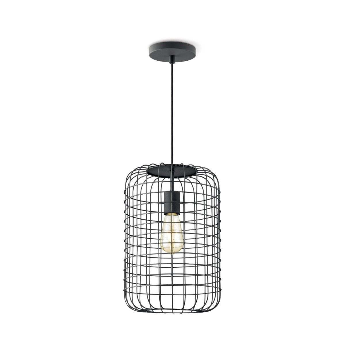 home sweet home hanging lamp netting - black - 26x26x142cm