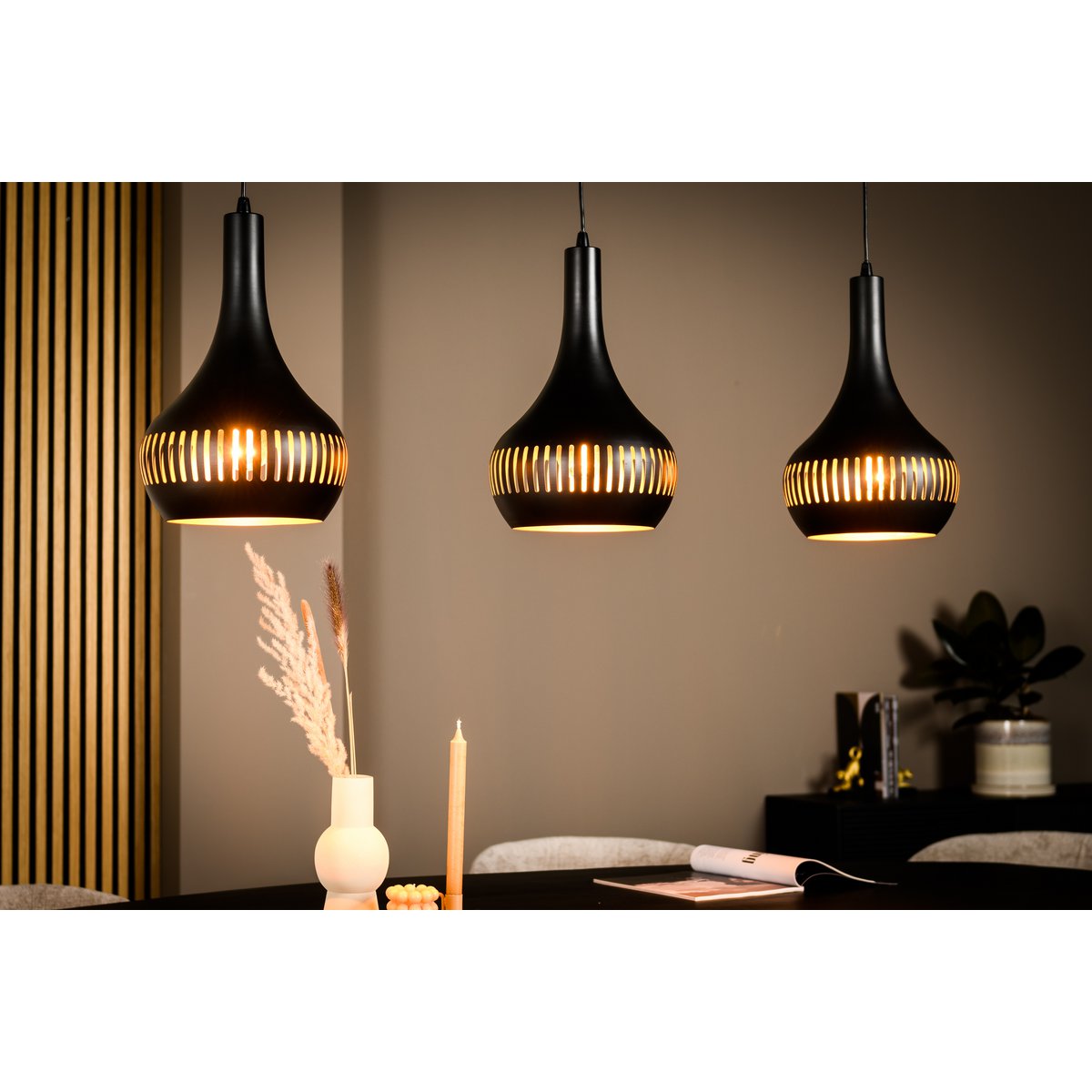 hanglamp, 3-lichts, h340 zwart