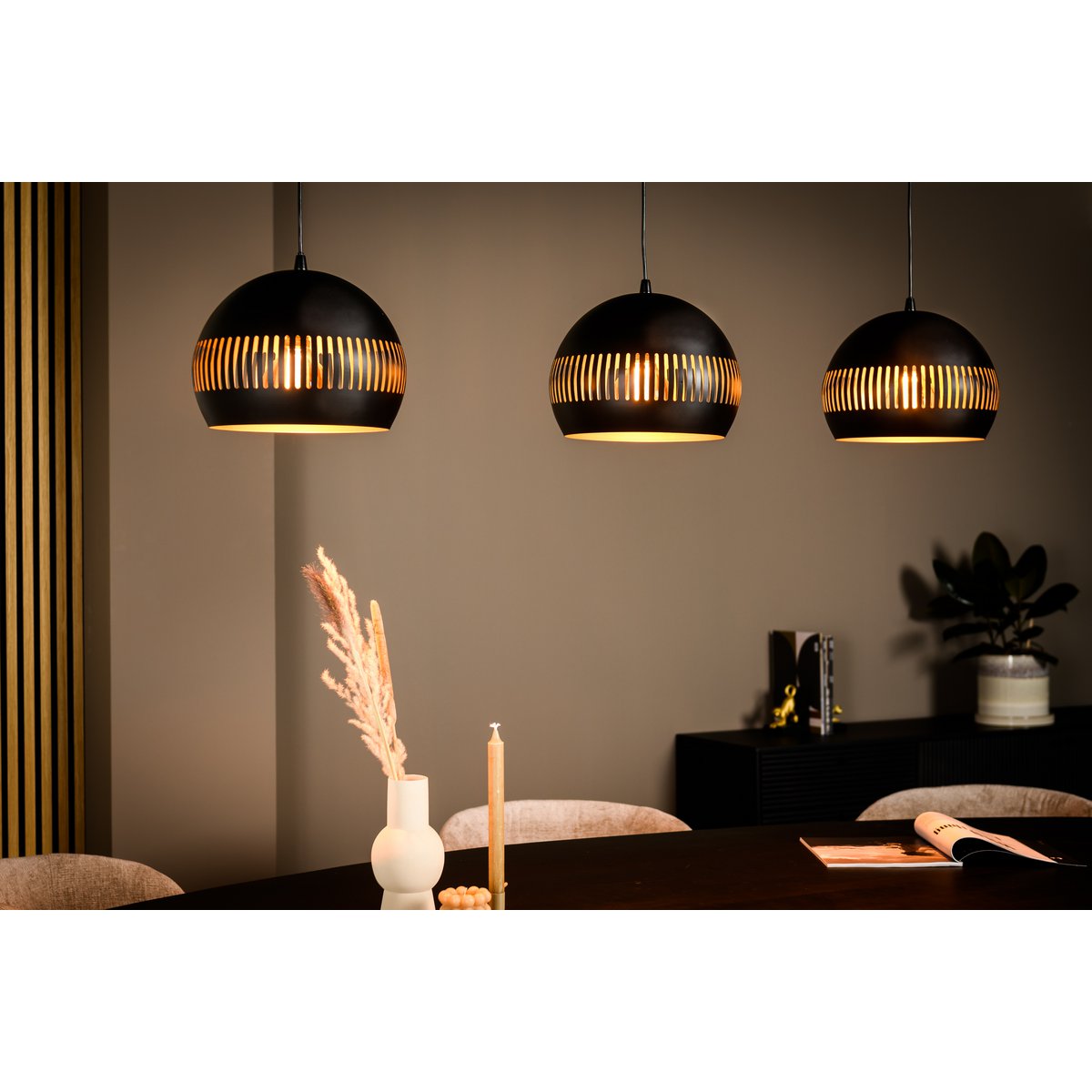 hanglamp, 3-lichts, h340 zwart