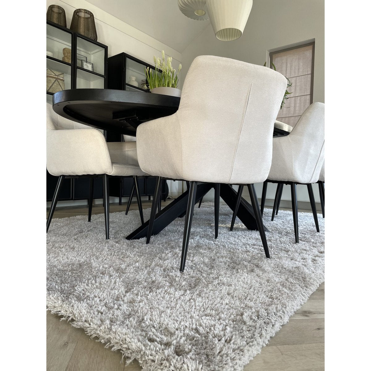 shaggy rug creme/white foliage shaggy 160x230cm