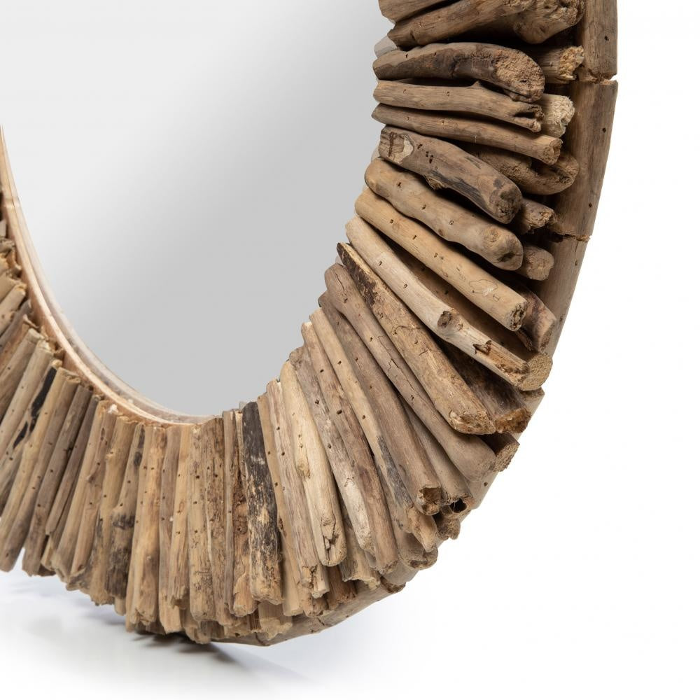 de driftwood halo spiegel - naturel - m