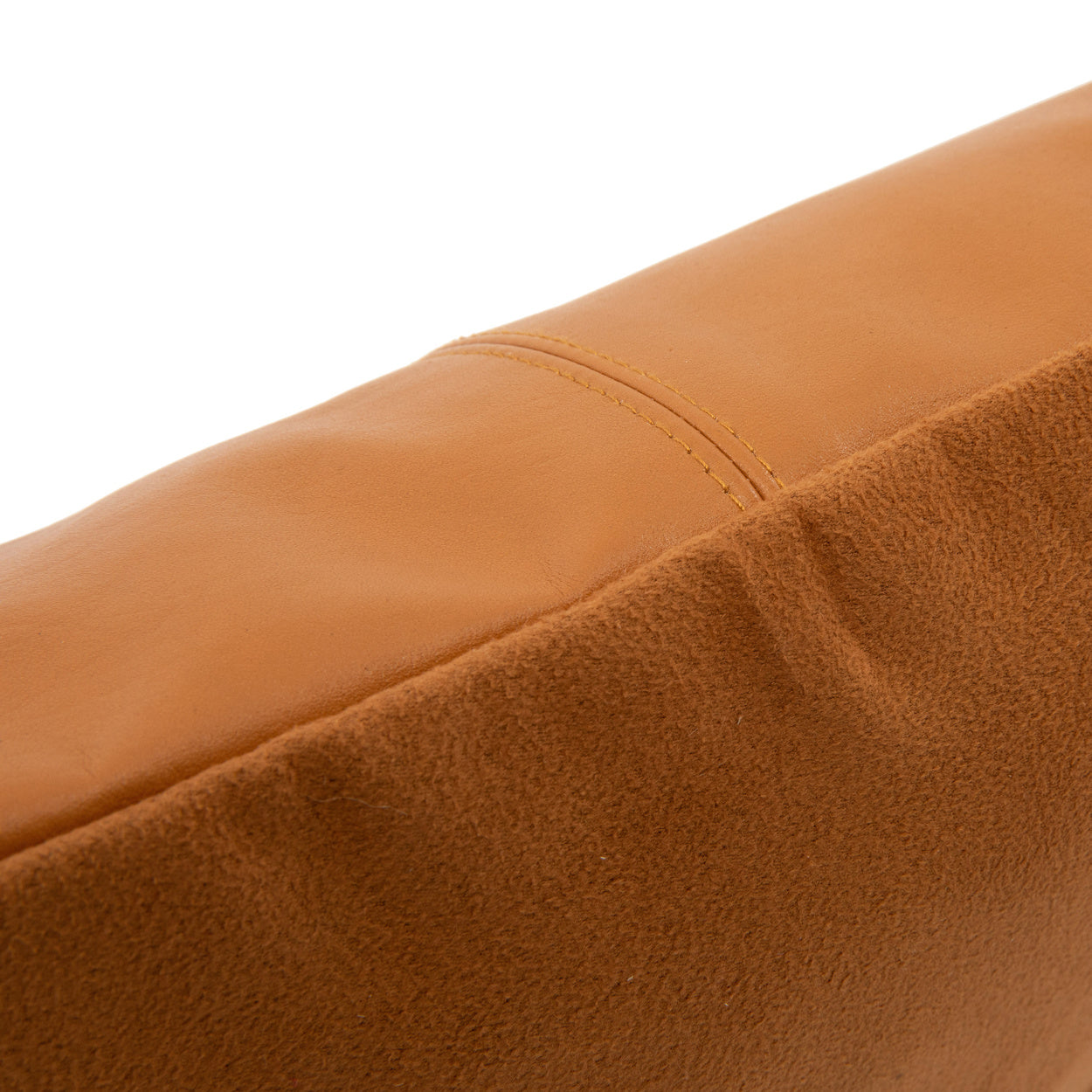 de four panel leather kussenhoes - camel - 40x40