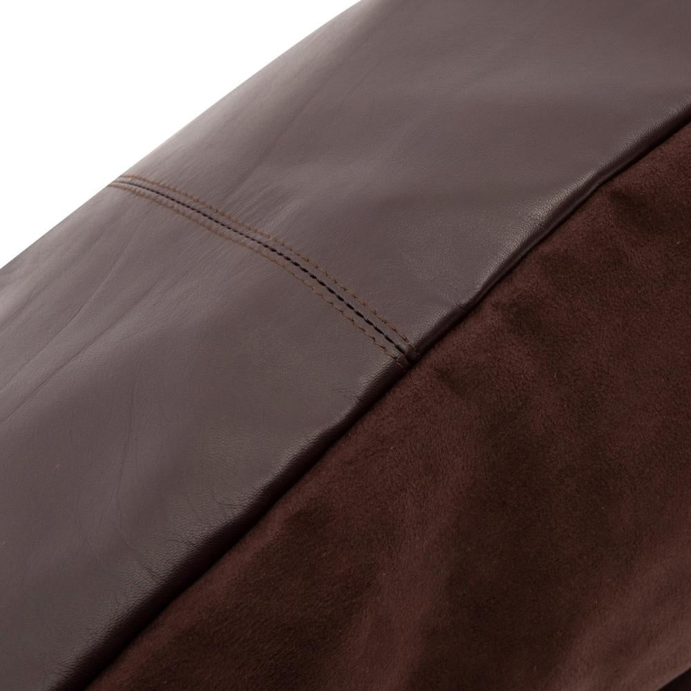 de four panel leather kussenhoes - chocolade - 60x60